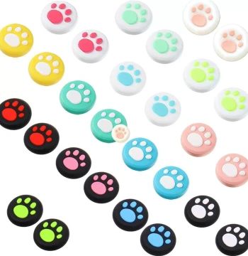 Switch Joystick Caps, Nintendo Silicone Cat Paw Covers, NS Lite Protective Case, Controller Joystick Protectors