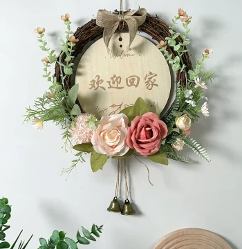 Creative Artificial Wreath Hanging Ornament, Living Room Entrance Door Concealer, Hallway and Bedroom Decor, Girl's Room Door Sign