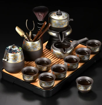 Tea Set for Home 2026 New Arrival Living Room Chinese Style Lazy Automatic Tea Brewing Magic Device Teapot Zisha Teacup
