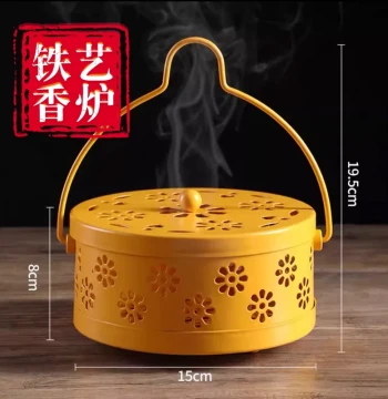 Wrought Iron Large Mosquito Coil Tray Holder Household Artifact Mosquito Coil Stand Ancient Style Mosquito Base Wrought Iron Bracket Mosquito Coil Box Incense Burner