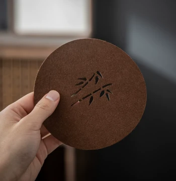 Chinese Style Creative Absorbent Felt Coasters, Kung Fu Tea Cup Stands, Zen Heat-Insulating Non-Slip Hollow Pot Trays and Accessories