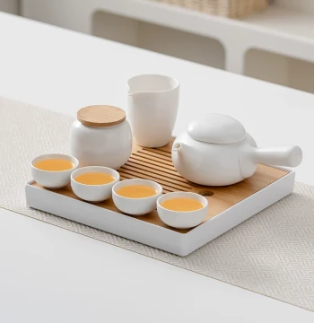 Same Style as Ji Hotel Tea Set, Japanese Ceramic Teapot and Tray, Home Small Kung Fu Set, Outdoor Portable Travel Kit
