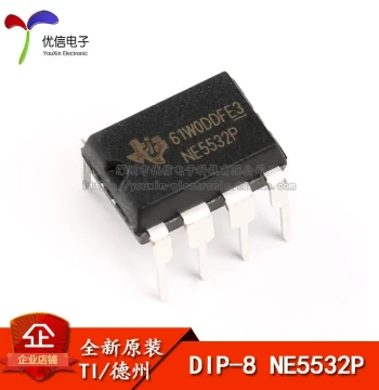 Original Genuine Through-Hole NE5532P DIP-8 Low-Noise Dual-Channel Operational Amplifier IC Chip