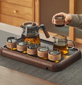 YIHUTEA Glass Tea Set, Thickened Heat-Resistant Teapot for Home and Office, 2026 New Complete Tea Service