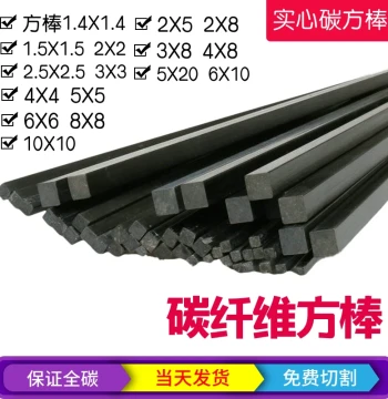 Square Carbon Fiber Rod: 1.5/2/2.5/3/4/6/8/10mm Solid Carbon Rod, High Strength and Precision