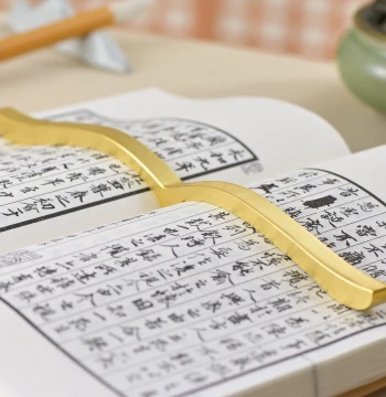 Solid Brass Book Weight Book Pressing Tool Paperweight Stone Reading Tool Fixer Pen Rest Paper Press Ruler