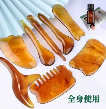 Gua Sha Board Facial Set - Massage Plate for Face, Meridian Scraping, Soothing Gua Sha Slice for Full Body Use (Non-Bian Stone, Non-Jade, Non-Horn)