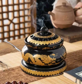 Classic Buddhist Electronic Aromatherapy Burner for Agarwood; Timer and Temperature-Controlled Essential Oil Diffuser