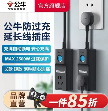 Power Strip with Overcharge Protection and Automatic Power-Off