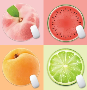 Summer Fresh Fruit Mouse Pad with Wrist Rest - Cute Creative Small Round Pad with Locked Edges, Customizable High-Aesthetic Portable Office Desk Mat