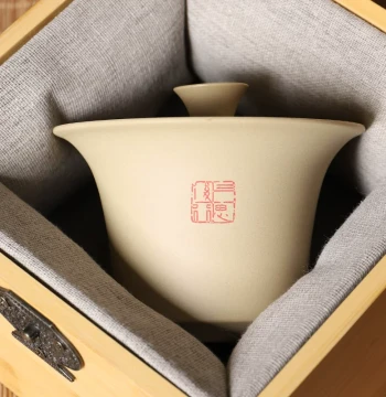 Dianjiang Jianshui Purple Clay 100g Hovering Sancai Gaiwan Teacup: Premium Thin Brewing Set (Not White Clay or Nixing)