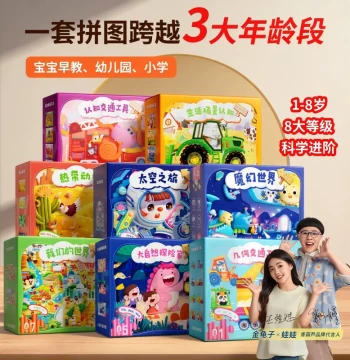 Jin Guizi Children's Progressive Puzzle, Educational Toy for Boys and Girls Ages 1-3-6-10, Graded Early Learning