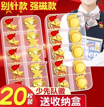 Standard Young Pioneer Emblem Brooch - New 2025 Official Version with Strong Magnetic Clasp for Elementary Students, Bulk School Badges