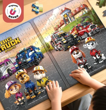 Paw Patrol Magnetic Puzzle for Children Aged 3–6+, Boys and Girls Magnetic Flat Puzzle Board, Educational Toy