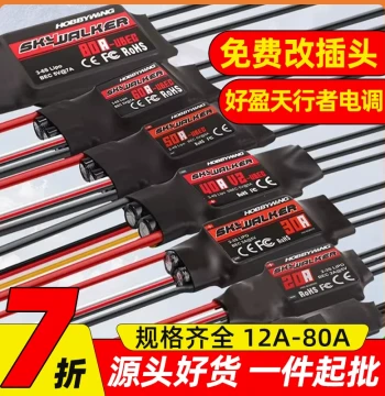 Hobbywing ESC Brushless Speed Controller for RC Aircraft, SkyWalker 30A/40A/60A/80A Fixed-Wing Motor Regulator
