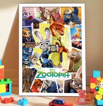 Easycreative Zootopia 2 Children's Educational Toy Disney Cartoon Puzzle Gift for Ages 6+