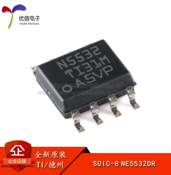 Original Authentic SMD NE5532DR SOIC-8 Low-Noise Dual Operational Amplifier IC Chip