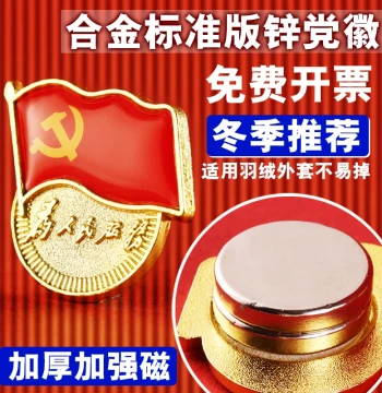 Upgraded Party Member Badge with Strong Double-Sided Magnet - Standard High-End Pin with Butterfly Clasp
