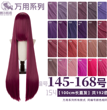 Manqi Diange Deep Purple Taro Smoky Pink Purple Universal 1m Long Straight Cosplay Wig, Raw Hair BGD Blank 145-168cm