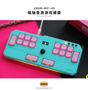 DOIO OSU/DJMAX/Muse Dash/EZ2ON Mini Portable Rhythm Game Controller with Low-Profile Magnetic Switches, Aluminum Alloy Custom Hot-Swappable Mechanical Keyboard KBGM-M01-HE