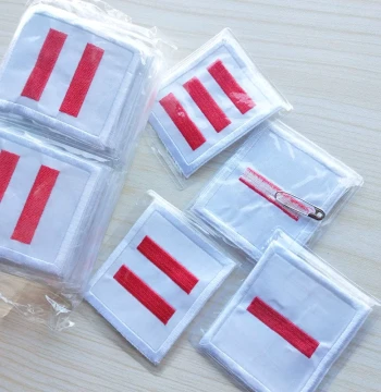 Three-Stripe Squadron Leader Badge, Teacher-Recommended Student Cadre Marks: One-Stripe Squad Leader, Two-Stripe Platoon Leader; Cotton Embroidered Bulk Wholesale