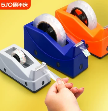 Dual-Use Transparent Tape Dispenser with Cutting Base for Desktop Use