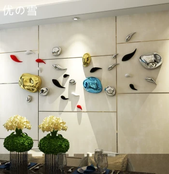 Creative Electroplated Stone Wall Decor - Lightweight Hanging Ornament for Living Room Background Walls, Hides Imperfections