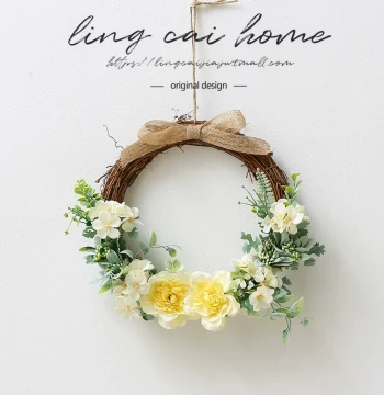 Wreath Decoration Wall Hanging for Courtyard, Kindergarten Creative Setup, Wedding Materials, Rustic Style Natural Corner Creative Wall Flower