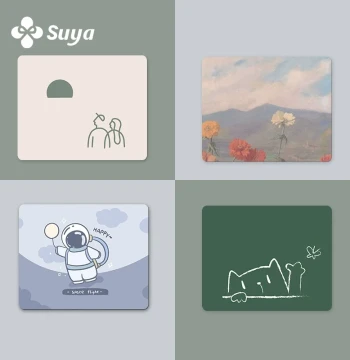 SUYA Minimalist Mouse Pad, Small Size, High Aesthetic Value for Women, Portable Soft Office Laptop Wrist Rest, Cute Home Study Non-Slip Dirt-Resistant Esports Gaming Mat