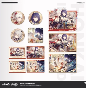 [miHoYo/Honkai Impact 3rd] New Year's Fate Series Merchandise Set - Badges, Acrylic Stands, Colored Paper, Holo Cards