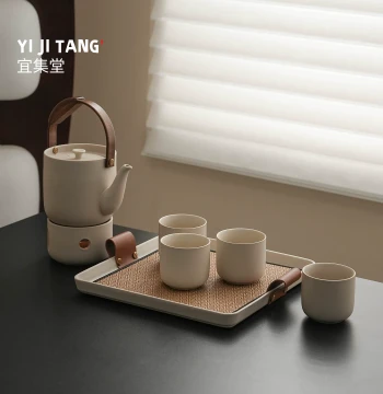 Yijitang TeaSong Vintage Complete Tea Set for Home Living Room Tea Drinking, Light Luxury High-End Ceramic Teapot