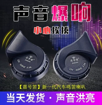 Car Snail Horn Super Loud High-Low Dual Tone Horn Electric 12V 24V Waterproof Universal Modification