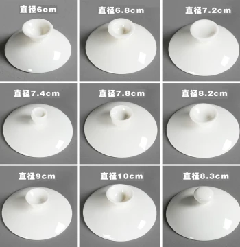Dehua White Porcelain Gaiwan Teacup Single Lid Accessories Sancai Gaiwan Lid Large Tea Bowl Lid Tea Set Spare Parts