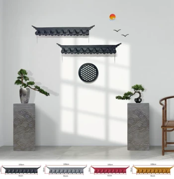 Mini Auspicious Cloud Sealed Bottom Frame-Free Integrated Huizhou Style New Chinese Antique Resin Eaves Door Header Wall Surface Decorative Tiles