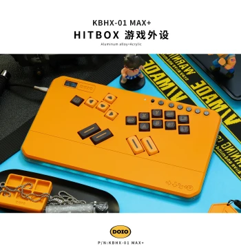 DOIO Mechanical Axis HITBOX Aluminum Alloy Upgradeable Wireless Gaming Keyboard for Street Fighter 6, King of Fighters 15, Tekken, Arcade Fighting, PS5, Switch, Steam, NS2 KBHX-01 MAX+