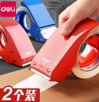 Deli Metal Tape Dispenser Large Transparent Tape Cutter Express Packaging Tool Wide Paper Cloth Sealing Machine