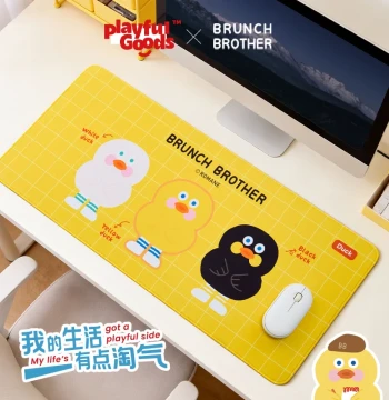 Youdiantaoqi Brunch Brother Long Mouse Pad, Original Cartoon Thickened Extended Home & Office Keyboard Mat