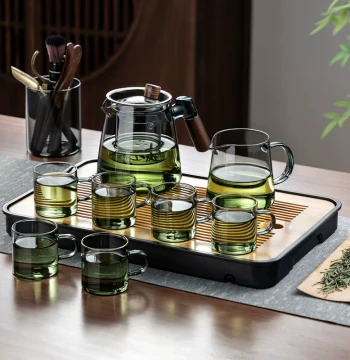Glass Tea Set 2026 New Arrival, Heat-Resistant Home Living Room Teapot Set, Office Heat-Proof Teacups