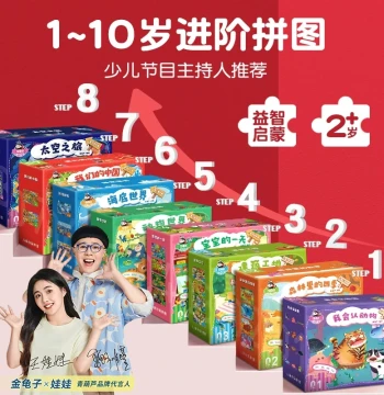 Jin Guizi Children's Progressive Puzzle Educational Toy for Boys and Girls, Babies and Toddlers Ages 2-3 to 6, 4/5/6/7 Piece Puzzles