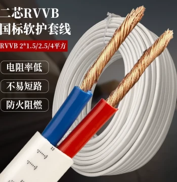 2-Core National Standard Soft Power Cable 2.5 4 1.5 sq mm Household Multi-Strand Parallel Sheathed Cable