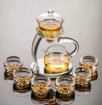 Transparent Glass Lazy Tea Set Teapot Home Fully Automatic Magnetic Teapot Teacup Brewing Tool