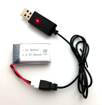 Universal 3.7V Drone Battery Charger, High-Capacity Rechargeable Battery for Toy RC Quadcopters and Remote-Controlled Aircraft