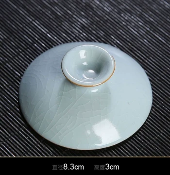 Ru Kiln Gaiwan Lid Sold Separately for Sancai Tea Bowl Teacup with Lid Stand Ceramic Kung Fu Tea Set Teapot Parts Accessories