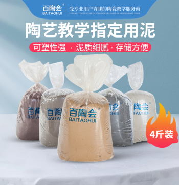 Baitaohui Jingdezhen Pottery Clay for Handmade DIY Pottery Teaching Sculpture Clay Porcelain Soil 4 jin (1 jin Pack)