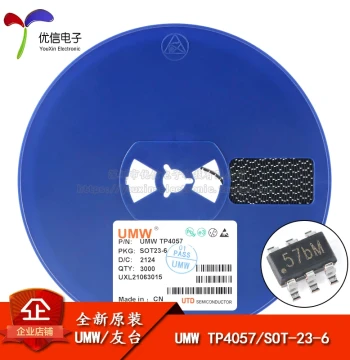Original Authentic UMW TP4057 SOT-23-6 500mA Battery Power Management IC Chip