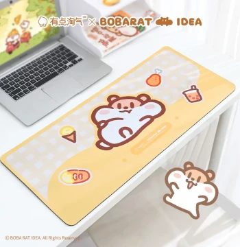 You Dian Tao Qi Milk Tea Mouse Character Merchandise - Original Cute Cartoon Non-Slip Extra Large Mouse Pad for Laptop, Office, and Gaming