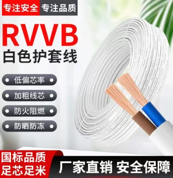 National Standard 2-Core Sheathed Wire 0.75/1.5/2.5/4 mm² Household Soft Wire Sunscreen Frost-Resistant Parallel Power Cable