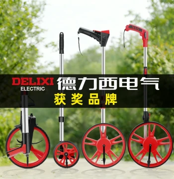 DELIXI ELECTRIC Distance Measuring Wheel - Rolling Measurement Ruler, Mechanical High-Precision Push-Type Surveyor Wheel