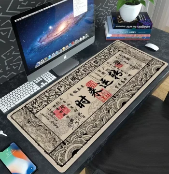 National Trend Mouse Pad Large Calligraphy Creative Cartoon Get Rich Slogan Desk Mat Comfortable Office Study Thickened Mouse Pad