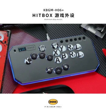 DOIO Mechanical Axis HITBOX Aluminum Upgradeable Wireless Gaming Keyboard – Arcade Fight Stick for Street Fighter 6, King of Fighters 15, Tekken 8, PS5, Switch, Steam, NS2 (Model KBGM-H06+)